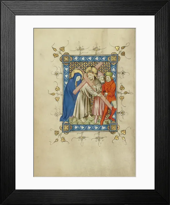 Framed Print : The Way to Calvary; Book of Hours, about 1405-1410. Creator: Masters of Dirc van Delf Framed Print : The Way to Calvary; Book of Hours, about 1405-1410. Creator: Masters of Dirc van Delf