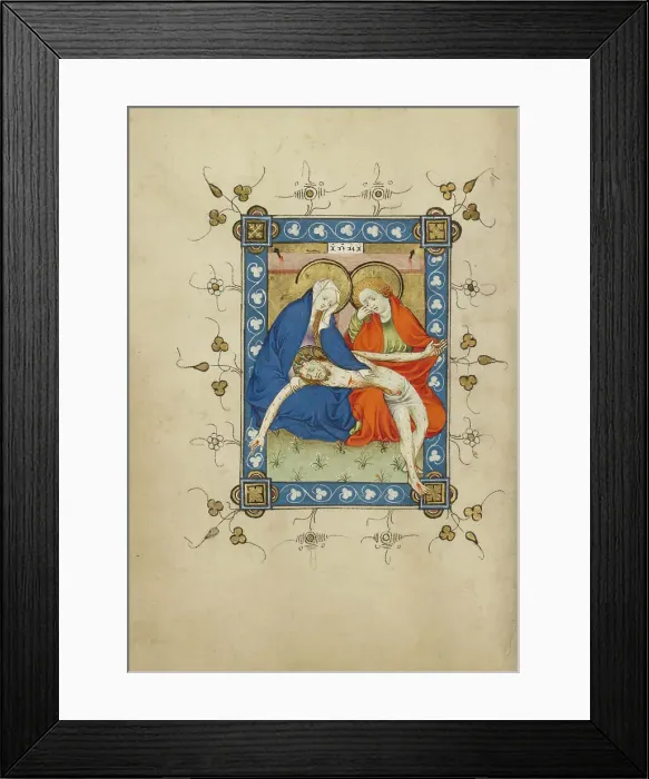 Framed Print : The Lamentation; Book of Hours, about 1405-1410. Creator: Masters of Dirc van Delf Framed Print : The Lamentation; Book of Hours, about 1405-1410. Creator: Masters of Dirc van Delf