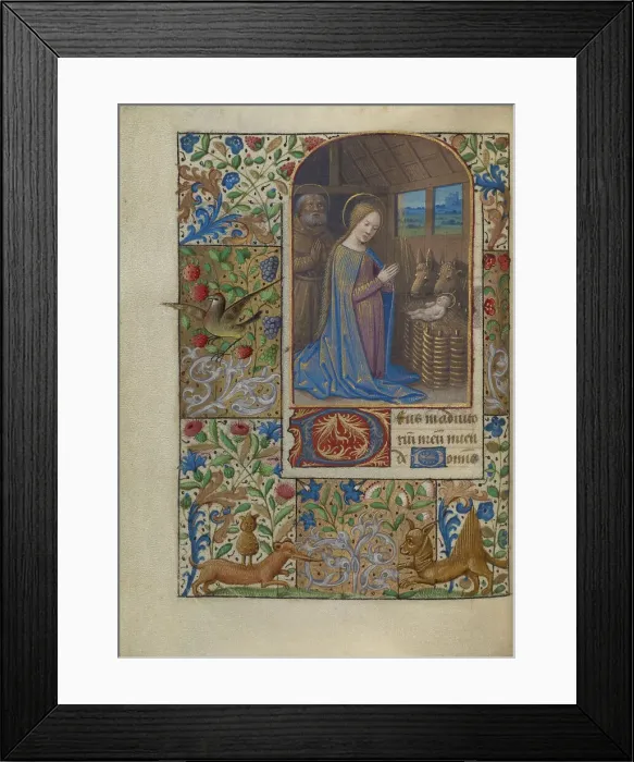 Framed Print : The Nativity; Book of Hours, about 1480-1490. Creator: Jean Bourdichon Framed Print : The Nativity; Book of Hours, about 1480-1490. Creator: Jean Bourdichon