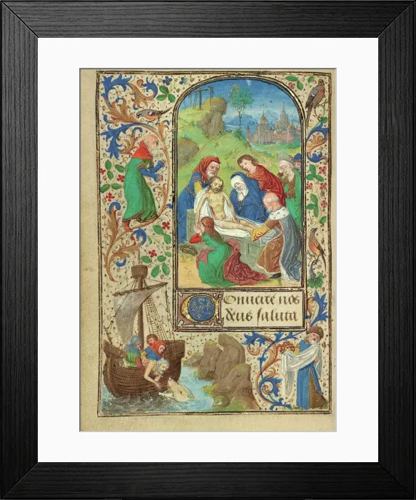 Framed Print : The Entombment; Prayer Book of Charles the Bold, about 1471. Creator: Lieven van Lathem Framed Print : The Entombment; Prayer Book of Charles the Bold, about 1471. Creator: Lieven van Lathem