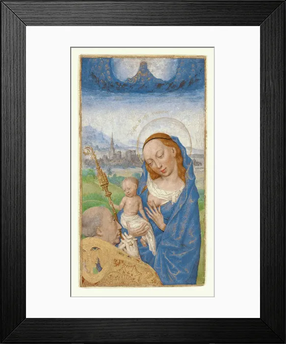 Framed Print : Saint Bernard's Vision of the Virgin and Child: miniature... about 1475-1480. Creator: Simon Marmion Framed Print : Saint Bernard's Vision of the Virgin and Child: miniature... about 1475-1480. Creator: Simon Marmion
