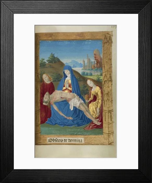 Framed Print : The Pieta; Book of Hours, 1478. Creator: Master of Guillaume Lambert Framed Print : The Pieta; Book of Hours, 1478. Creator: Master of Guillaume Lambert