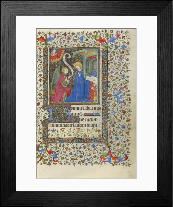Framed Print : The Annunciation; Book of Hours, about 1415-1420. Creators: Boucicaut Master, Workshop of the Boucicaut Master Framed Print : The Annunciation; Book of Hours, about 1415-1420. Creators: Boucicaut Master, Workshop of the Boucicaut Master