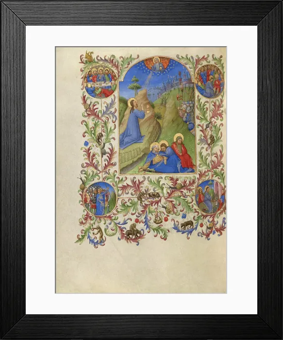 Framed Print : The Agony in the Garden; Book of Hours, about 1420. Creator: Spitz Master Framed Print : The Agony in the Garden; Book of Hours, about 1420. Creator: Spitz Master