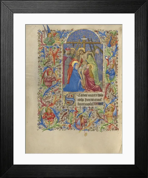 Framed Print : The Deposition; Book of Hours, about 1420. Creator: Spitz Master Framed Print : The Deposition; Book of Hours, about 1420. Creator: Spitz Master