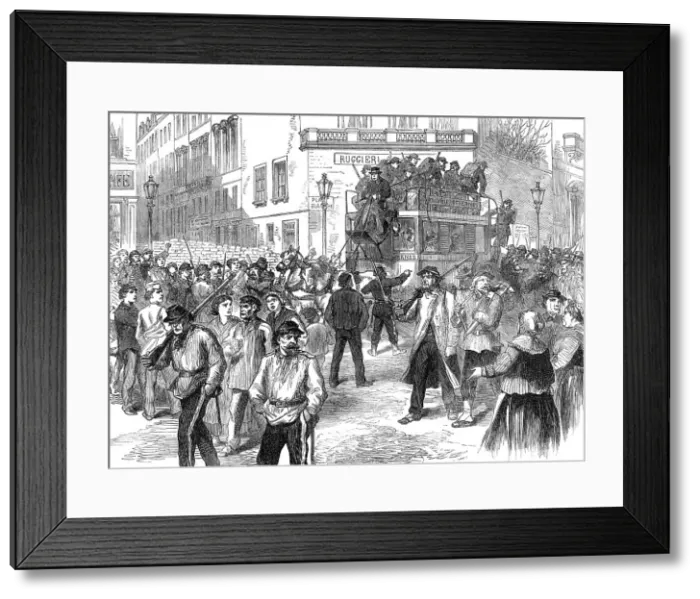 Framed Print : Communists in the Place Blanche coming back from the fight, 1871. Creator: Unknown Framed Print : Communists in the Place Blanche coming back from the fight, 1871. Creator: Unknown