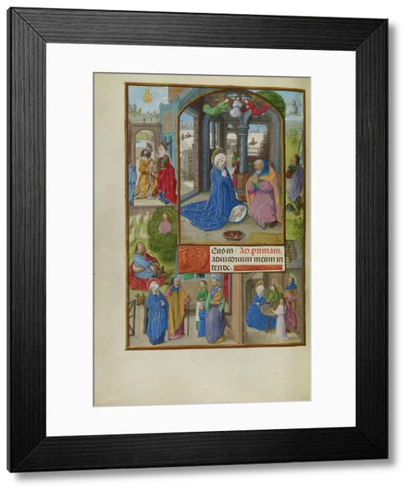 Framed Print : The Nativity; Spinola Hours, about 1510-1520. Creator: Master of the Dresden Prayer Book Framed Print : The Nativity; Spinola Hours, about 1510-1520. Creator: Master of the Dresden Prayer Book