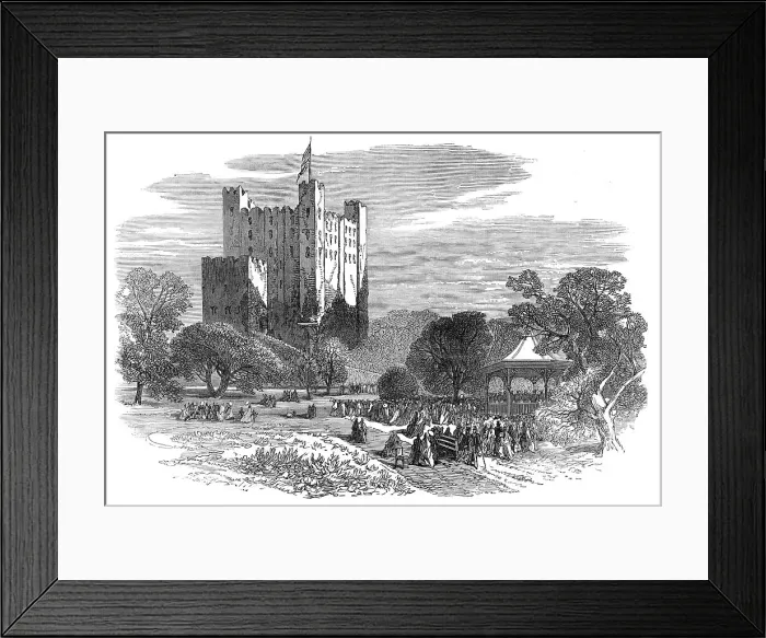 Framed Print : Rochester Castle and the new public gardens, 1872. Creator: Unknown Framed Print : Rochester Castle and the new public gardens, 1872. Creator: Unknown