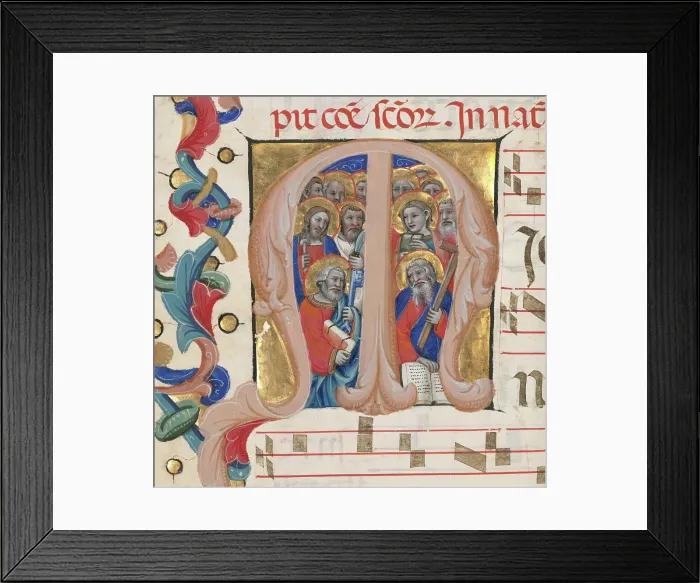 Framed Print : Initial M: The Apostles, about 1392-1402. Creator: Niccolo di Giacomo da Bologna Framed Print : Initial M: The Apostles, about 1392-1402. Creator: Niccolo di Giacomo da Bologna
