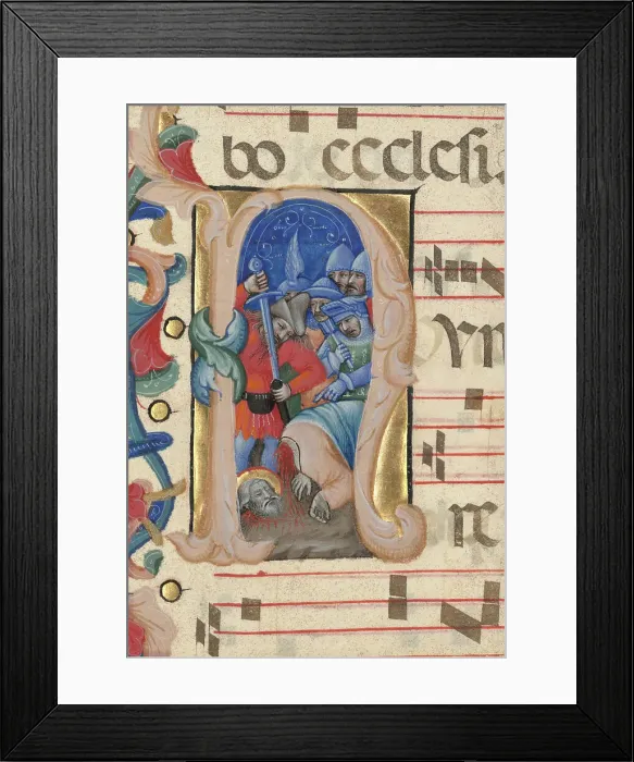 Framed Print : Initial N: The Beheading of Saint Paul, about 1392-1402. Creator: Niccolo di Giacomo da Bologna Framed Print : Initial N: The Beheading of Saint Paul, about 1392-1402. Creator: Niccolo di Giacomo da Bologna