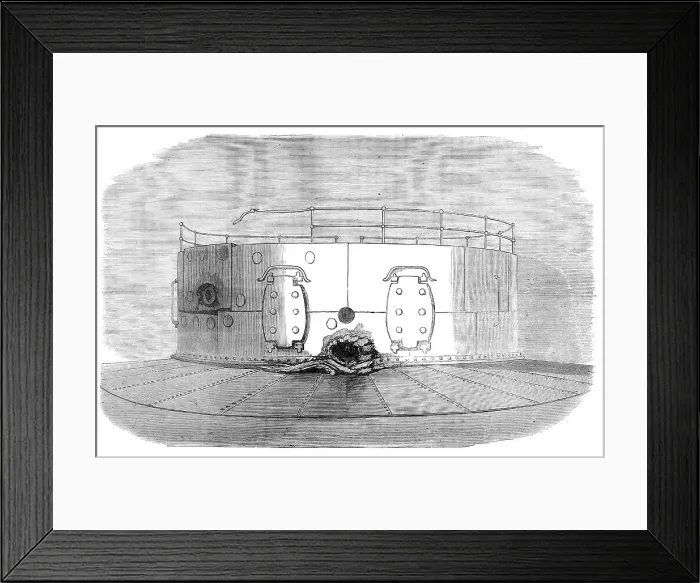 Framed Print : The turret of H.M.S. Glatton: effect of the last shot, 1872. Creator: Unknown Framed Print : The turret of H.M.S. Glatton: effect of the last shot, 1872. Creator: Unknown