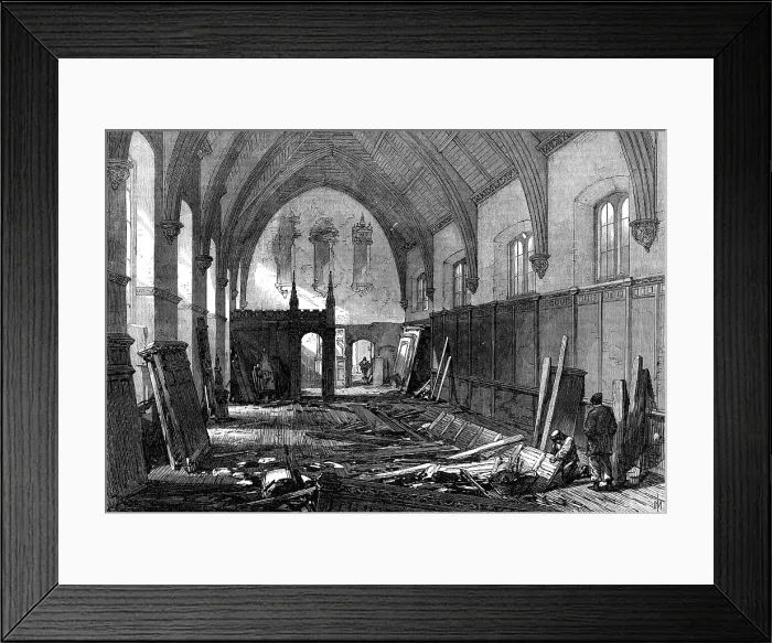 Framed Print : Demolition of the old dining-hall of the Inner Temple, 1869. Creator: Unknown Framed Print : Demolition of the old dining-hall of the Inner Temple, 1869. Creator: Unknown