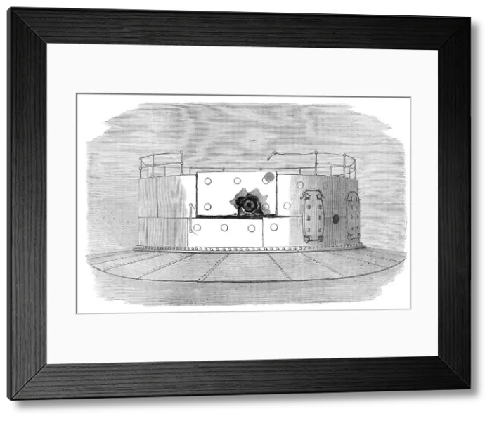 Framed Print : The turret of H.M.S. Glatton after the first shot that struck, 1872. Creator: Unknown Framed Print : The turret of H.M.S. Glatton after the first shot that struck, 1872. Creator: Unknown
