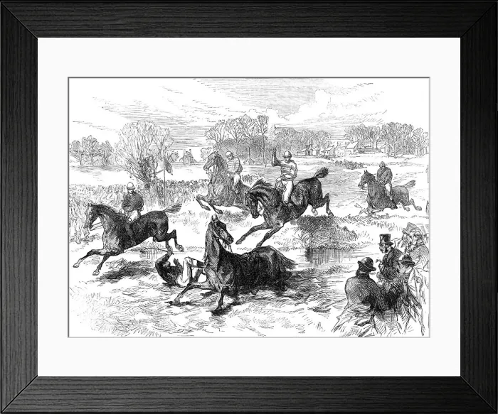 Framed Print : The Windsor Steeplechase, 1869. Creator: Unknown