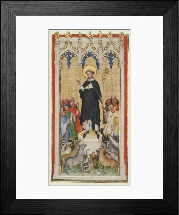 Framed Print : Saint Anthony Abbot Blessing the Animals, the Poor, and the Sick, about 1400-1410. Creator: Master of St. Veronica Framed Print : Saint Anthony Abbot Blessing the Animals, the Poor, and the Sick, about 1400-1410. Creator: Master of St. Veronica