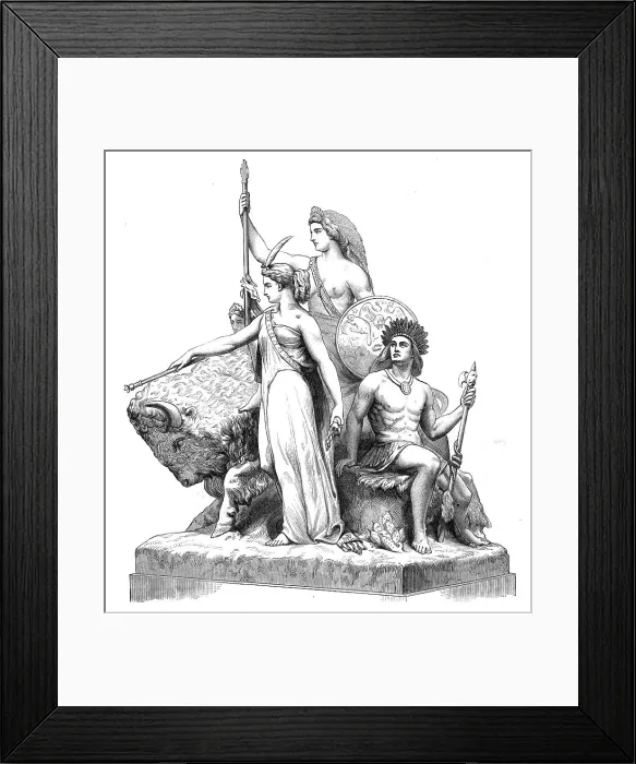 Framed Print : The National Memorial to the Prince Consort: America, by John Bell, 1872. Creator: Unknown Framed Print : The National Memorial to the Prince Consort: America, by John Bell, 1872. Creator: Unknown