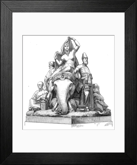 Framed Print : The National Memorial to the Prince Consort: Asia, by J. H. Foley, R.A.1872. Creator: Unknown Framed Print : The National Memorial to the Prince Consort: Asia, by J. H. Foley, R.A.1872. Creator: Unknown
