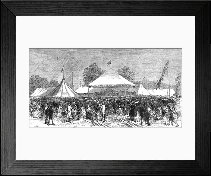 Framed Print : Prince Arthur opening of the Birmingham exhibition of the Royal Horticultural Society, 1872. Creator: Unknown