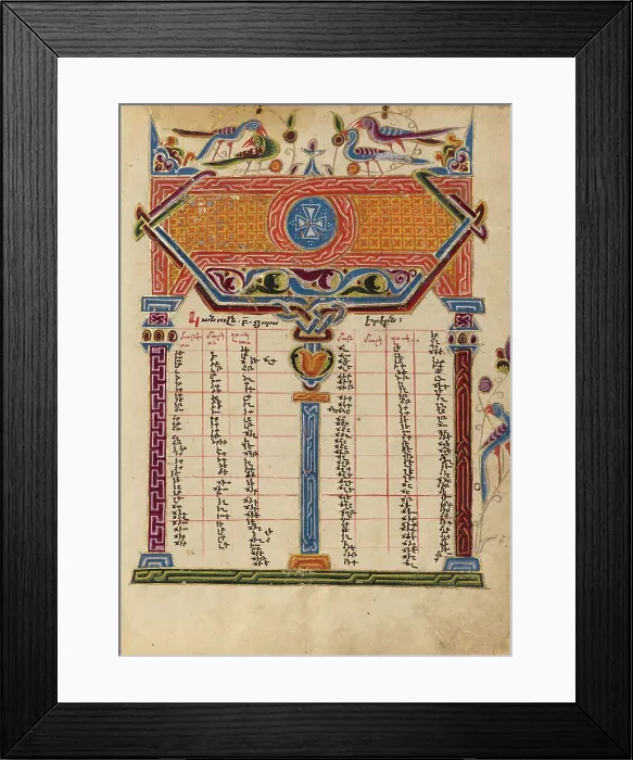 Framed Print : Canon Table Page; Gospel Book, 1615. Creator: Mesrop of Khizan Framed Print : Canon Table Page; Gospel Book, 1615. Creator: Mesrop of Khizan
