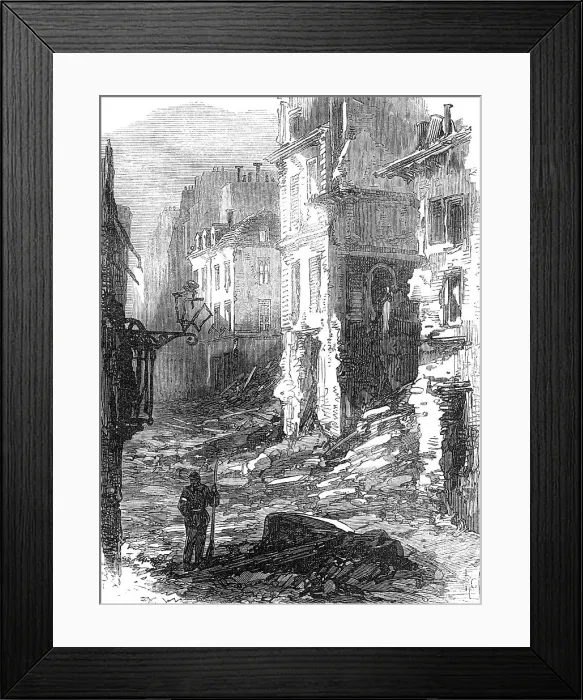 Framed Print : The Ruins of Paris: the rue du Bac, 1871. Creator: Unknown Framed Print : The Ruins of Paris: the rue du Bac, 1871. Creator: Unknown