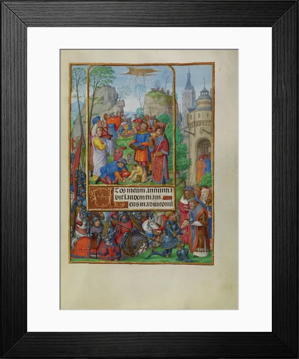 Framed Print : The Israelites Collecting Manna from Heaven; Spinola Hours, about 1510-1520. Creator: Master of James IV of Scotland Framed Print : The Israelites Collecting Manna from Heaven; Spinola Hours, about 1510-1520. Creator: Master of James IV of Scotland