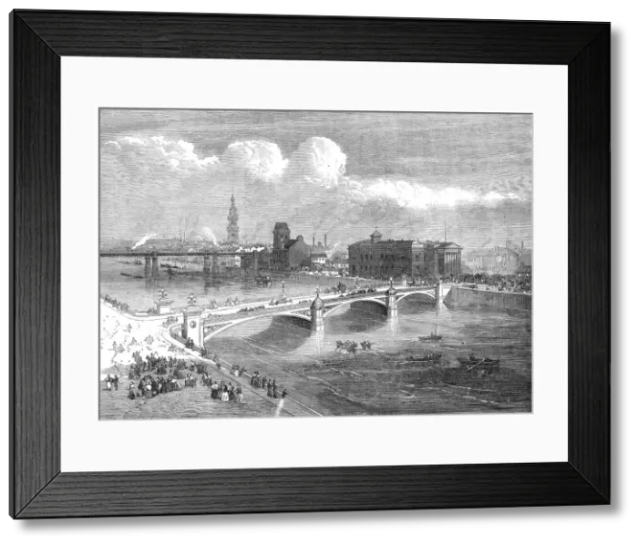 Framed Print : The Albert Bridge, Glasgow, opened last week, 1871. Creator: Unknown Framed Print : The Albert Bridge, Glasgow, opened last week, 1871. Creator: Unknown
