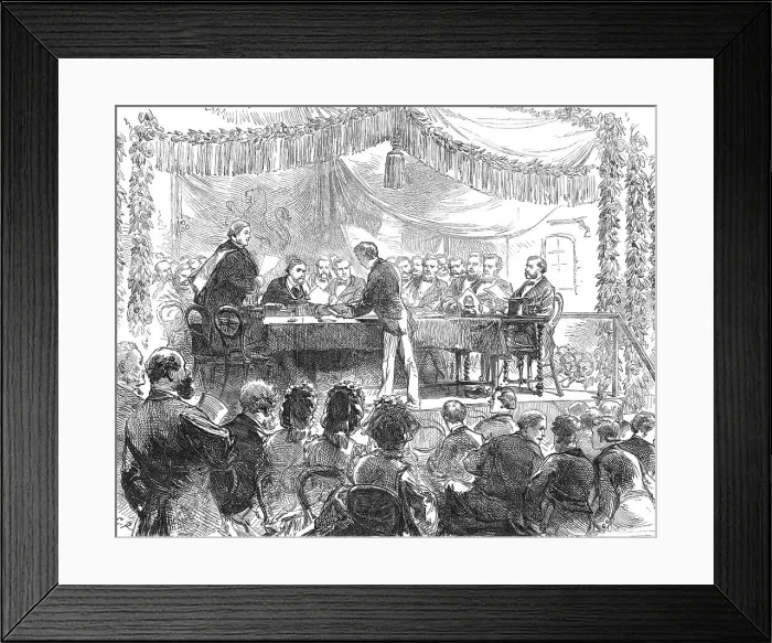 Framed Print : The Duke of Edinburgh presenting the prizes at the Royal Nayal School, New-Cross, 1871. Creator: C. R Framed Print : The Duke of Edinburgh presenting the prizes at the Royal Nayal School, New-Cross, 1871. Creator: C. R