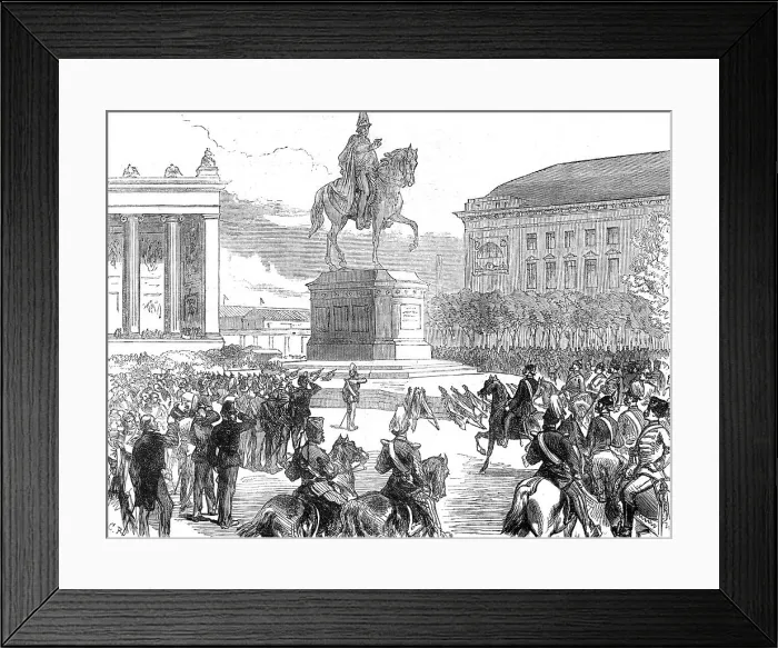 Framed Print : The Military Triumph at Berlin: unveiling the statue of King Frederick William III. 1871. Creator: C. R Framed Print : The Military Triumph at Berlin: unveiling the statue of King Frederick William III. 1871. Creator: C. R