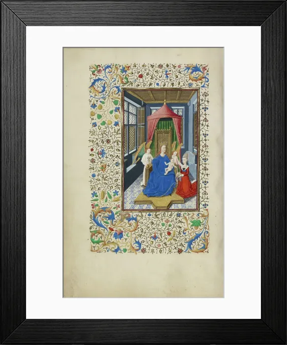 Framed Print : The Virgin and Child Enthroned with a Kneeling Woman; Llangattock Hours, 1450s. Creator: Master of Wauquelin's Alexander Framed Print : The Virgin and Child Enthroned with a Kneeling Woman; Llangattock Hours, 1450s. Creator: Master of Wauquelin's Alexander