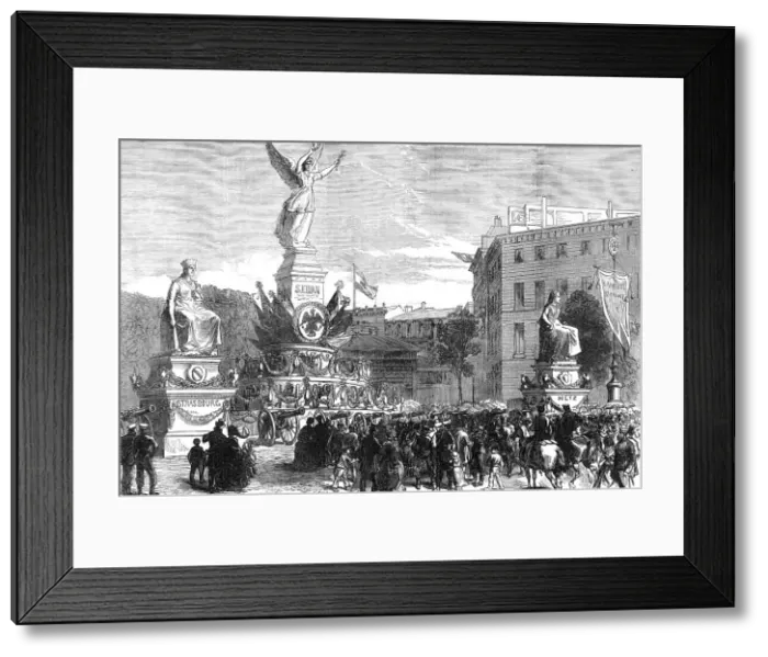 Framed Print : The Military Triumph at Berlin: the Sedan Trophy at the Potsdam Gate, 1871. Creator: Unknown Framed Print : The Military Triumph at Berlin: the Sedan Trophy at the Potsdam Gate, 1871. Creator: Unknown