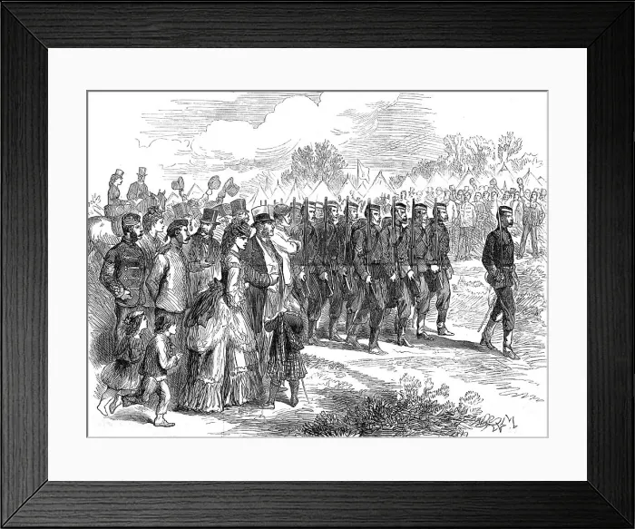 Framed Print : The Autumn Campaign: arrival of the Oxford University Volunteers in the Southern Camp, 1872. Creator: Unknown Framed Print : The Autumn Campaign: arrival of the Oxford University Volunteers in the Southern Camp, 1872. Creator: Unknown