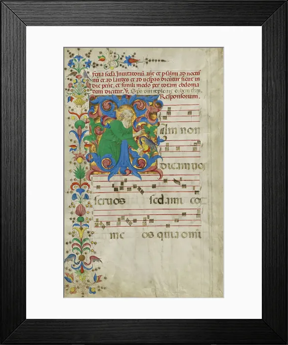 Framed Print : Initial I: God the Father Blessing, early 1460s. Creator: Francesco di Antonio del Chierico Framed Print : Initial I: God the Father Blessing, early 1460s. Creator: Francesco di Antonio del Chierico