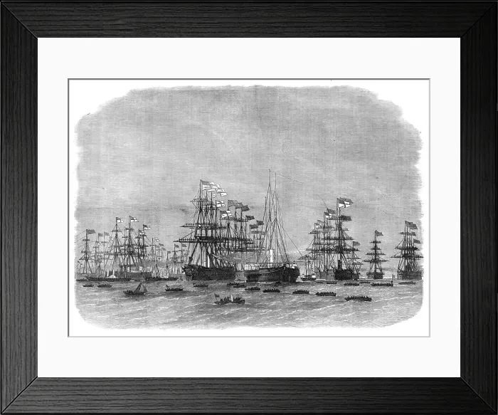 Framed Print : The fleet of ironclads at Portland Harbour, 1872. Creator: Unknown Framed Print : The fleet of ironclads at Portland Harbour, 1872. Creator: Unknown