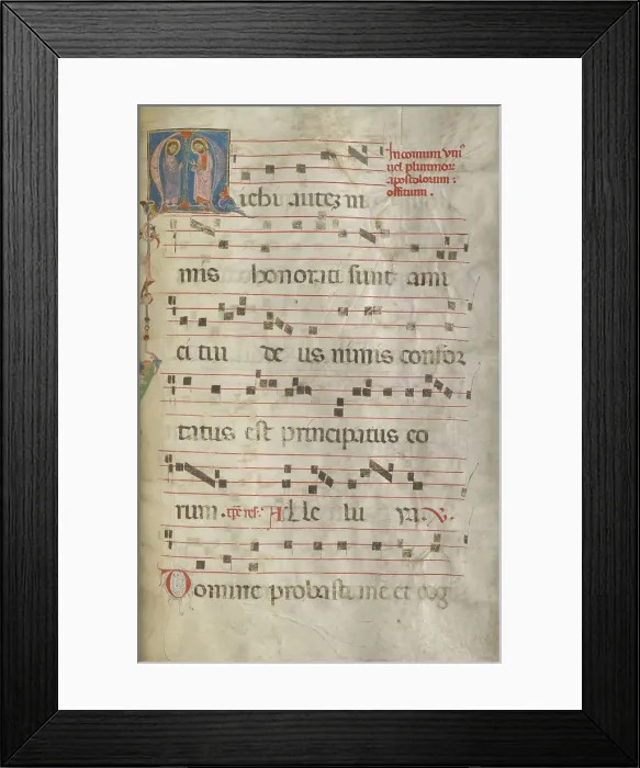 Framed Print : Initial M: Two Apostles; Gradual, about 1270. Creator: Jacobellus of Salerno Framed Print : Initial M: Two Apostles; Gradual, about 1270. Creator: Jacobellus of Salerno