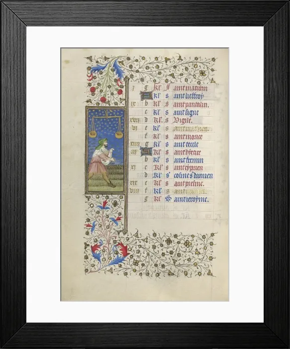 Framed Print : A Man Sowing; Book of Hours, about 1415-1420. Creator: Workshop of the Master of the Rohan Hours Framed Print : A Man Sowing; Book of Hours, about 1415-1420. Creator: Workshop of the Master of the Rohan Hours