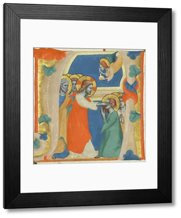 Framed Print : Cutting from an antiphonal, about 1330-1340. Creator: Master of the Antiphonary of San Giovanni Fuorcivitas Framed Print : Cutting from an antiphonal, about 1330-1340. Creator: Master of the Antiphonary of San Giovanni Fuorcivitas