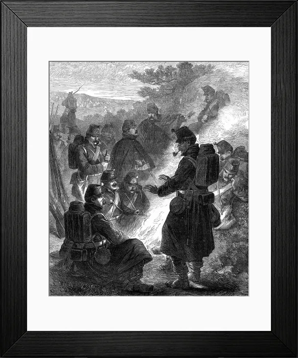 Framed Print : The Autumn Campaign: a reserve outlying picket, 1872. Creator: Unknown Framed Print : The Autumn Campaign: a reserve outlying picket, 1872. Creator: Unknown