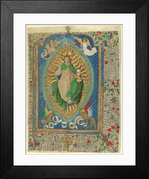 Framed Print : Leaf from a missal, about 1460. Creator: Antoine de Lonhy Framed Print : Leaf from a missal, about 1460. Creator: Antoine de Lonhy