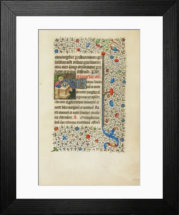 Framed Print : Saint Luke Painting an Image of the Virgin; Book of Hours, about 1440-1450. Creator: Workshop of the Bedford Master Framed Print : Saint Luke Painting an Image of the Virgin; Book of Hours, about 1440-1450. Creator: Workshop of the Bedford Master