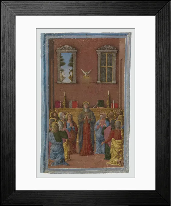 Framed Print : Pentecost: Miniature from a Devotional or Liturgical Manuscript, about 1460-1470. Creator: Girolamo da Cremona Framed Print : Pentecost: Miniature from a Devotional or Liturgical Manuscript, about 1460-1470. Creator: Girolamo da Cremona