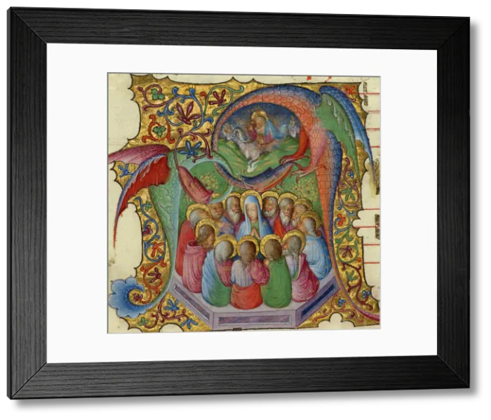 Framed Print : Cutting from an antiphonal, about 1430-1435. Creator: Stefano da Verona Framed Print : Cutting from an antiphonal, about 1430-1435. Creator: Stefano da Verona