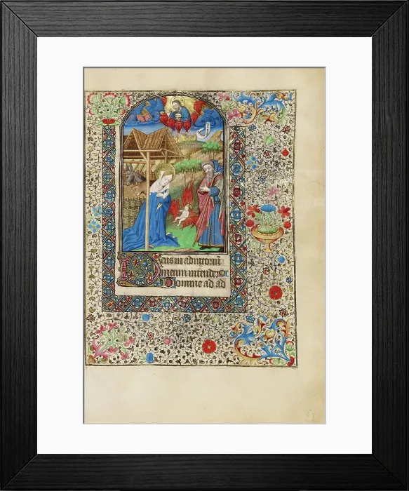 Framed Print : The Nativity; Book of Hours, about 1440-1450. Creator: Workshop of the Bedford Master Framed Print : The Nativity; Book of Hours, about 1440-1450. Creator: Workshop of the Bedford Master