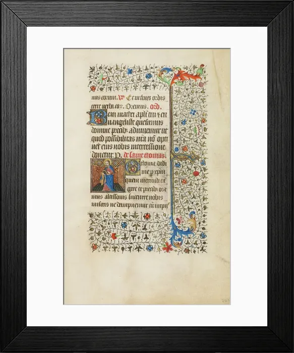 Framed Print : Saint Thomas with a Book; Book of Hours, about 1440-1450. Creator: Workshop of the Bedford Master Framed Print : Saint Thomas with a Book; Book of Hours, about 1440-1450. Creator: Workshop of the Bedford Master