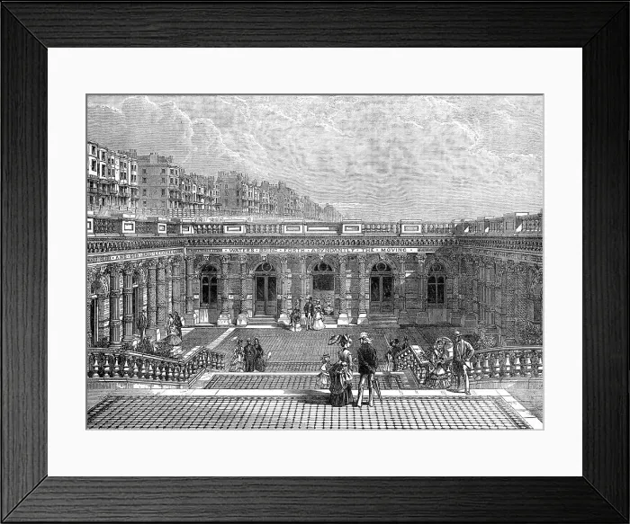 Framed Print : Entrance Court of the Brighton Aquarium, 1872. Creator: Unknown Framed Print : Entrance Court of the Brighton Aquarium, 1872. Creator: Unknown
