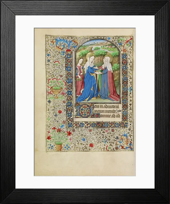 Framed Print : The Visitation; Book of Hours, about 1440-1450. Creator: Workshop of the Bedford Master Framed Print : The Visitation; Book of Hours, about 1440-1450. Creator: Workshop of the Bedford Master