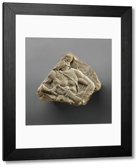 Framed Print : Fragment of an Archaistic Relief with a Warrior, late 1st century B.C. Creator: Unknown Framed Print : Fragment of an Archaistic Relief with a Warrior, late 1st century B.C. Creator: Unknown