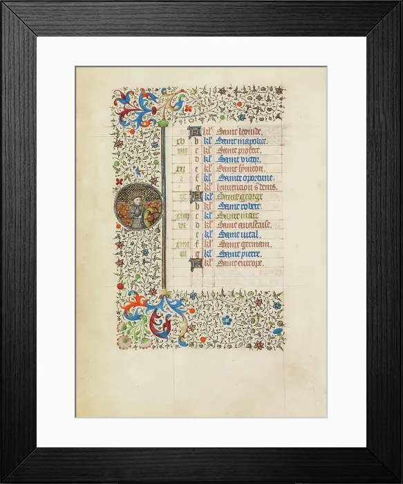 Framed Print : April Calendar Page: Saint George; Book of Hours, about 1440-1450. Creator: Workshop of the Bedford Master Framed Print : April Calendar Page: Saint George; Book of Hours, about 1440-1450. Creator: Workshop of the Bedford Master