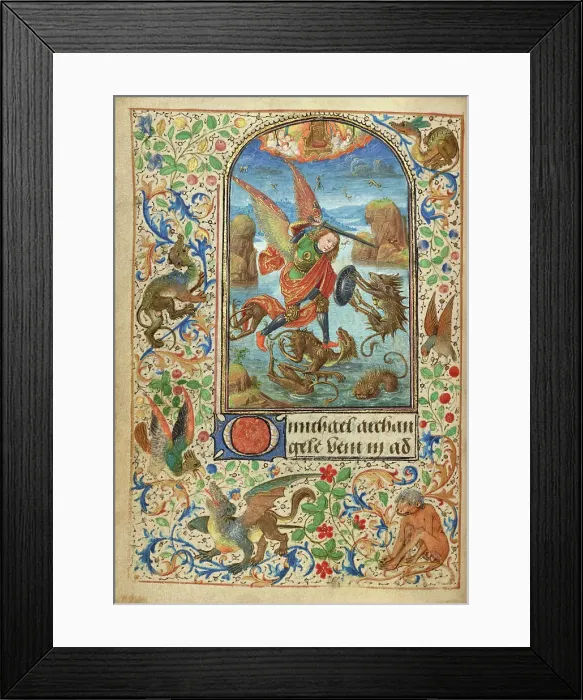 Framed Print : Saint Michael; Prayer Book of Charles the Bold, 1469. Creator: Lieven van Lathem Framed Print : Saint Michael; Prayer Book of Charles the Bold, 1469. Creator: Lieven van Lathem