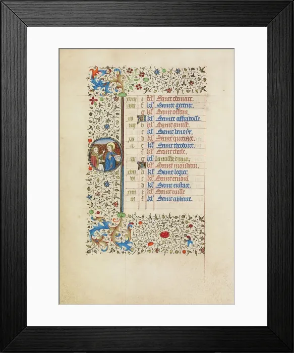 Framed Print : March Calendar Page: The Annunciation; Book of Hours, about 1440-1450. Creator: Workshop of the Bedford Master Framed Print : March Calendar Page: The Annunciation; Book of Hours, about 1440-1450. Creator: Workshop of the Bedford Master