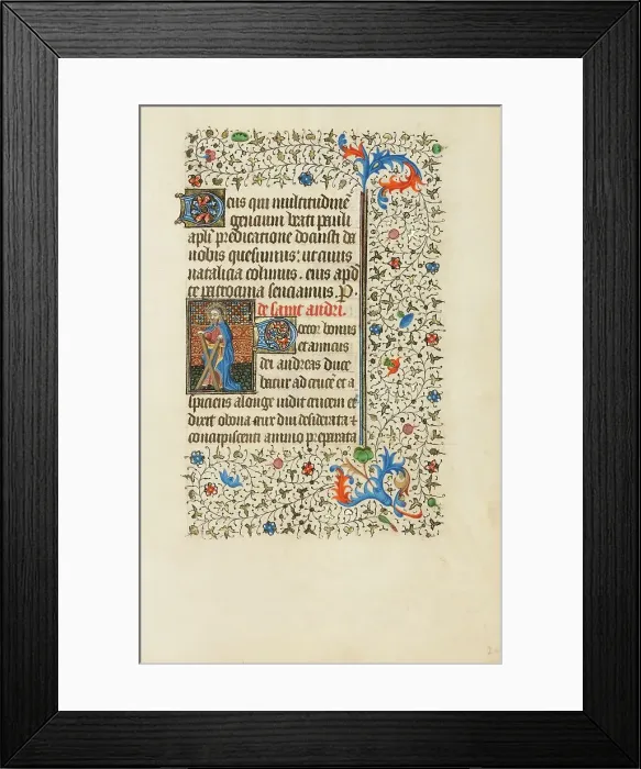 Framed Print : Saint Andrew with a Cross; Book of Hours, about 1440-1450. Creator: Workshop of the Bedford Master Framed Print : Saint Andrew with a Cross; Book of Hours, about 1440-1450. Creator: Workshop of the Bedford Master